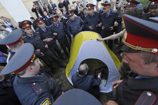 Unauthorized rally in Astrakhan