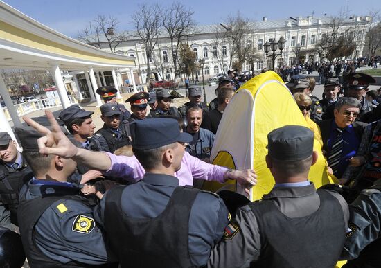 Unauthorized rally in Astrakhan