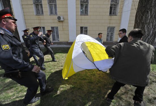 Unauthorized rally in Astrakhan