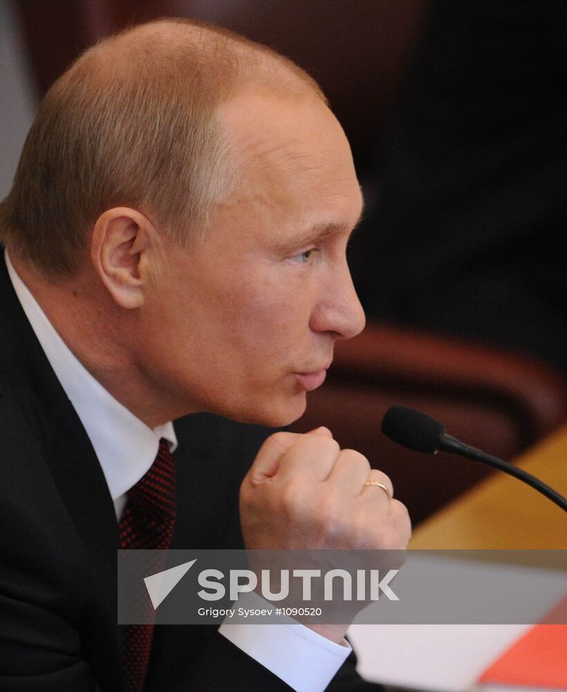 Vladimir Putin addresses lower house of Russian parliament