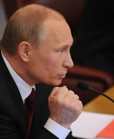 Vladimir Putin addresses lower house of Russian parliament