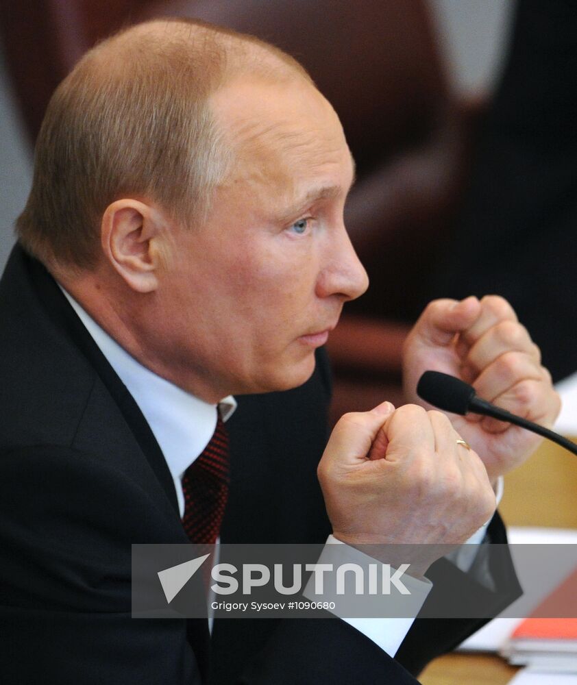 Vladimir Putin addresses lower house of Russian parliament