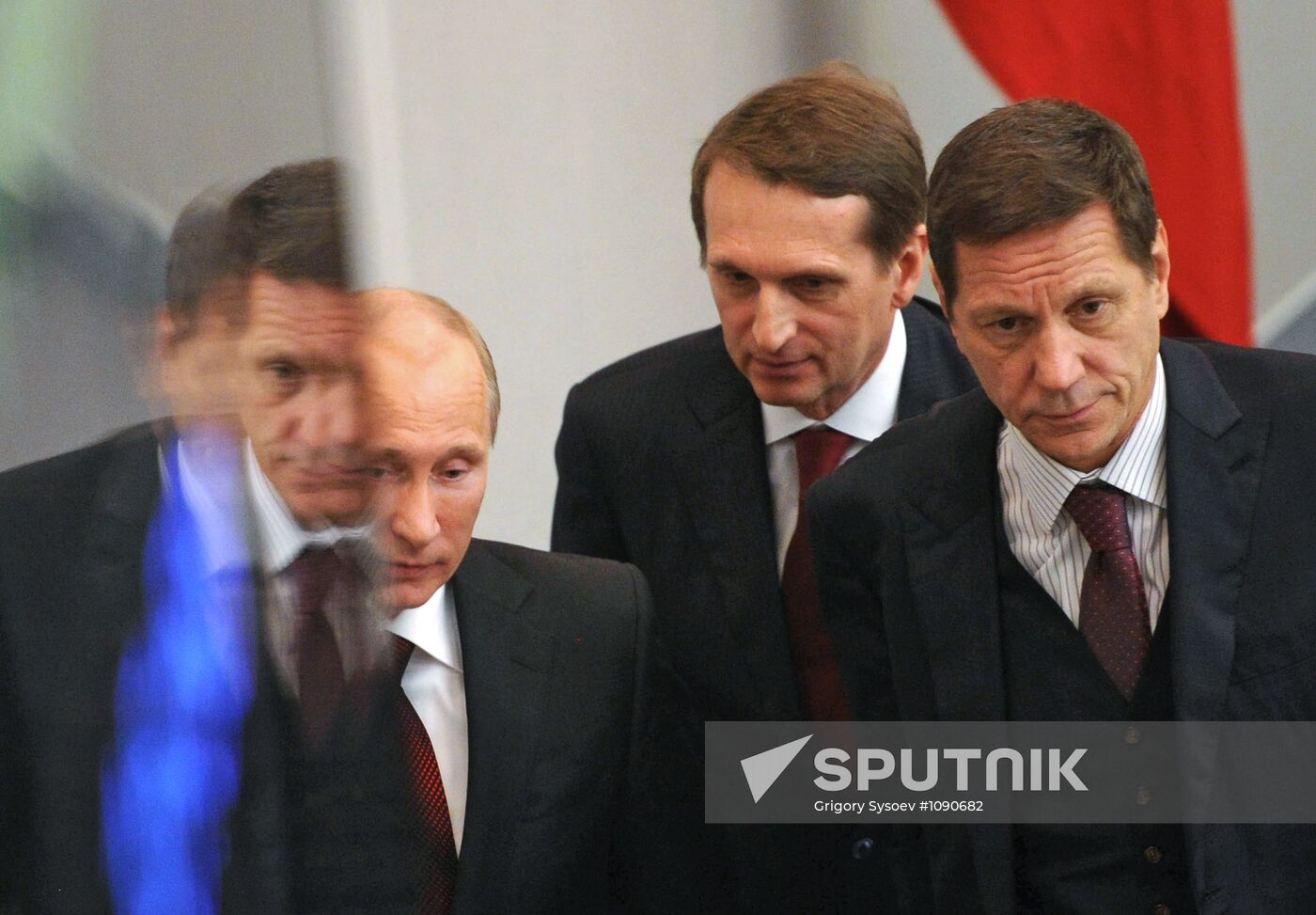 Vladimir Putin addresses lower house of Russian parliament