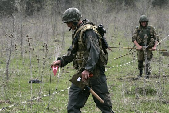 Mine clearance in Shali district of Chechnya