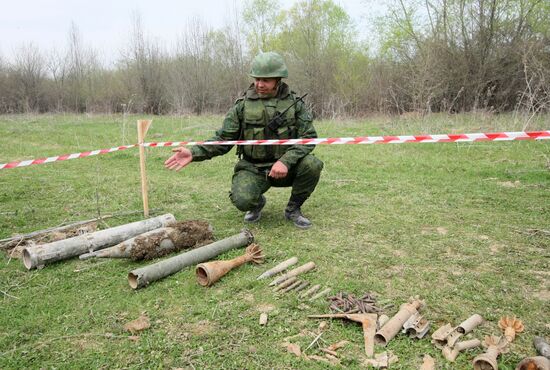 Mine clearance in Shali district of Chechnya