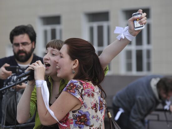 Rally of protest against mayor election results, Astrakhan