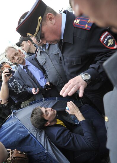 Rally of protest against mayor election results, Astrakhan