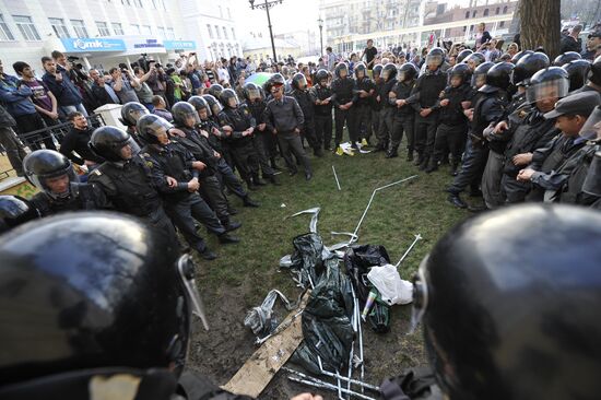 Rally of protest against mayor election results, Astrakhan