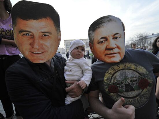 Rally of protest against mayor election results, Astrakhan