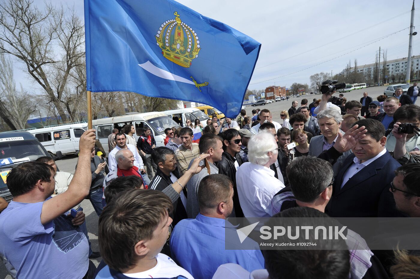 Public transport workers on strike in Astrakhan