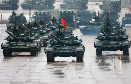 Rehearsal of Victory Day Parade in Alabino, Moscow Region