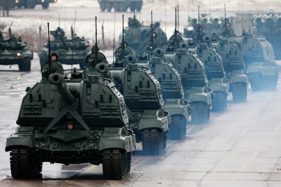 Rehearsal of Victory Day Parade in Alabino, Moscow Region