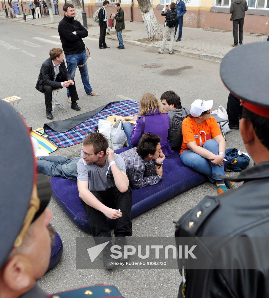 Rally in support of elected Astrakhan mayor Mikhail Stolyarov
