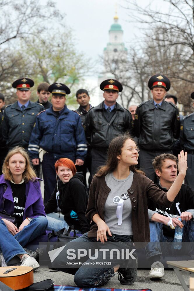 Rally in support of elected Astrakhan mayor Mikhail Stolyarov