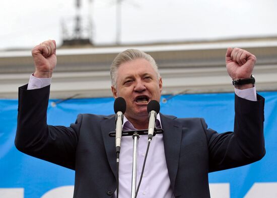 Rally in support of newly elected Astrakhan mayor