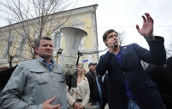 Rally in support of newly elected Astrakhan mayor