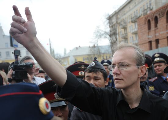 Rally in support of newly elected Astrakhan mayor
