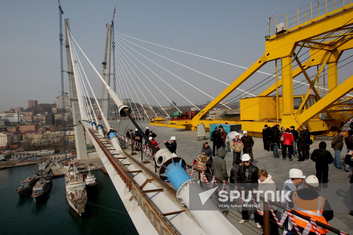 Bridge being built over Golden Horn Bay in Vladivostok