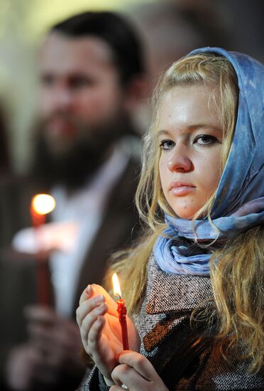 Festive Easter service held at Christ the Savior Cathedral