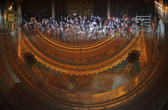 Easter service at Christ the Savior Cathedral in Moscow