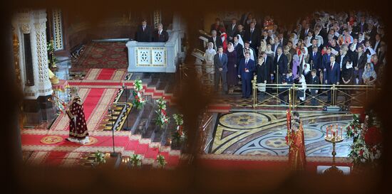 Easter service at Christ the Savior Cathedral in Moscow