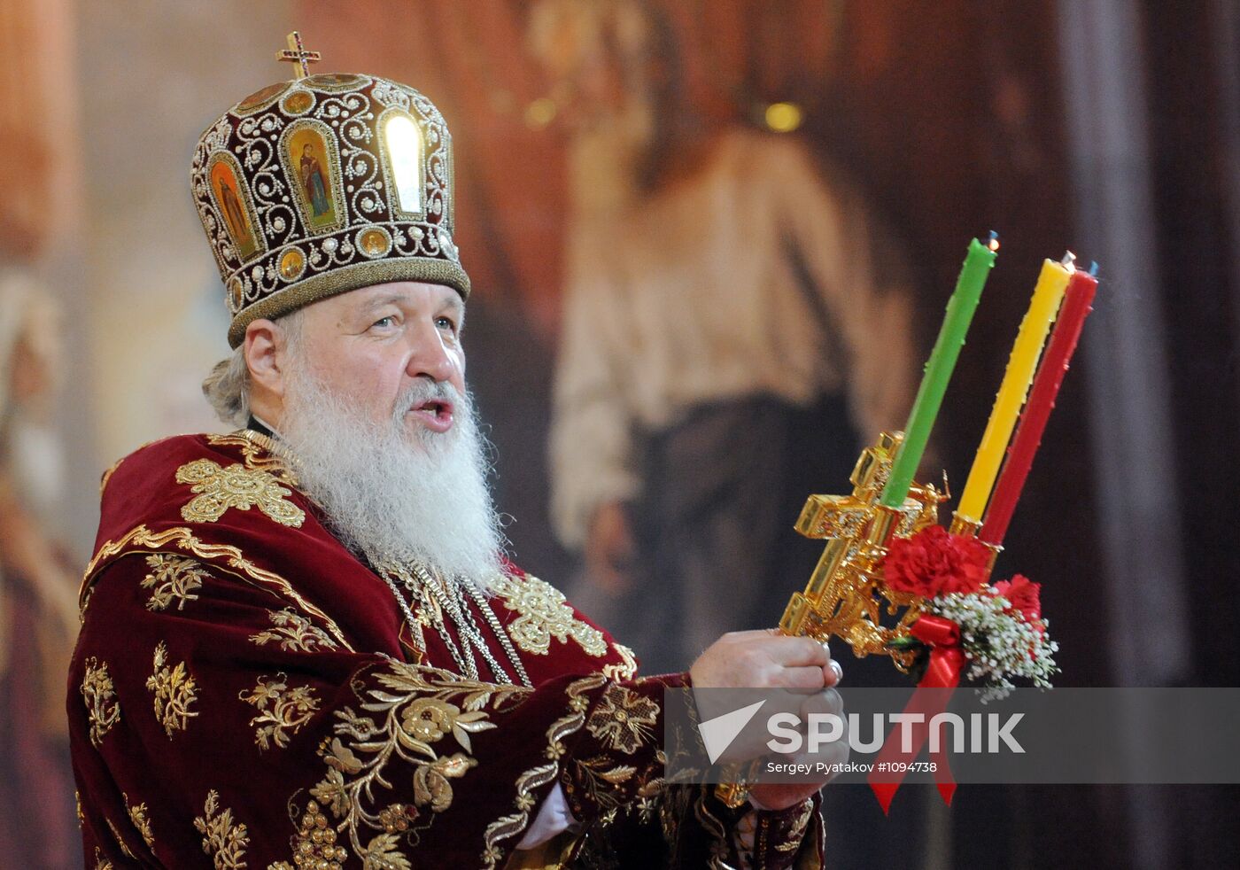 Easter service at Christ the Savior Cathedral in Moscow
