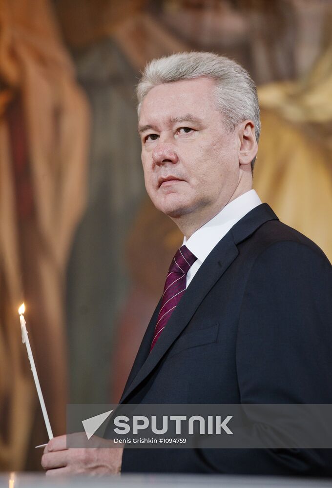 D. Medvedev and V. Putin in Christ Savior Cathedral in Moscow