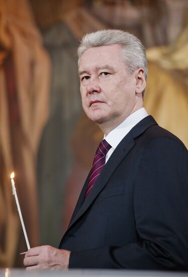 D. Medvedev and V. Putin in Christ Savior Cathedral in Moscow