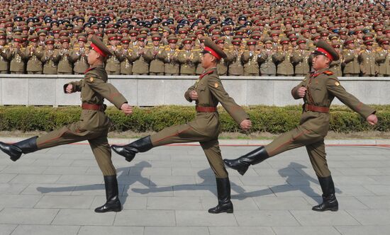 Military parade marks Kim Il-sung's 100th birthday