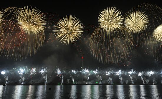 Fireworks display marking centenary of Kim Il Sung's birth