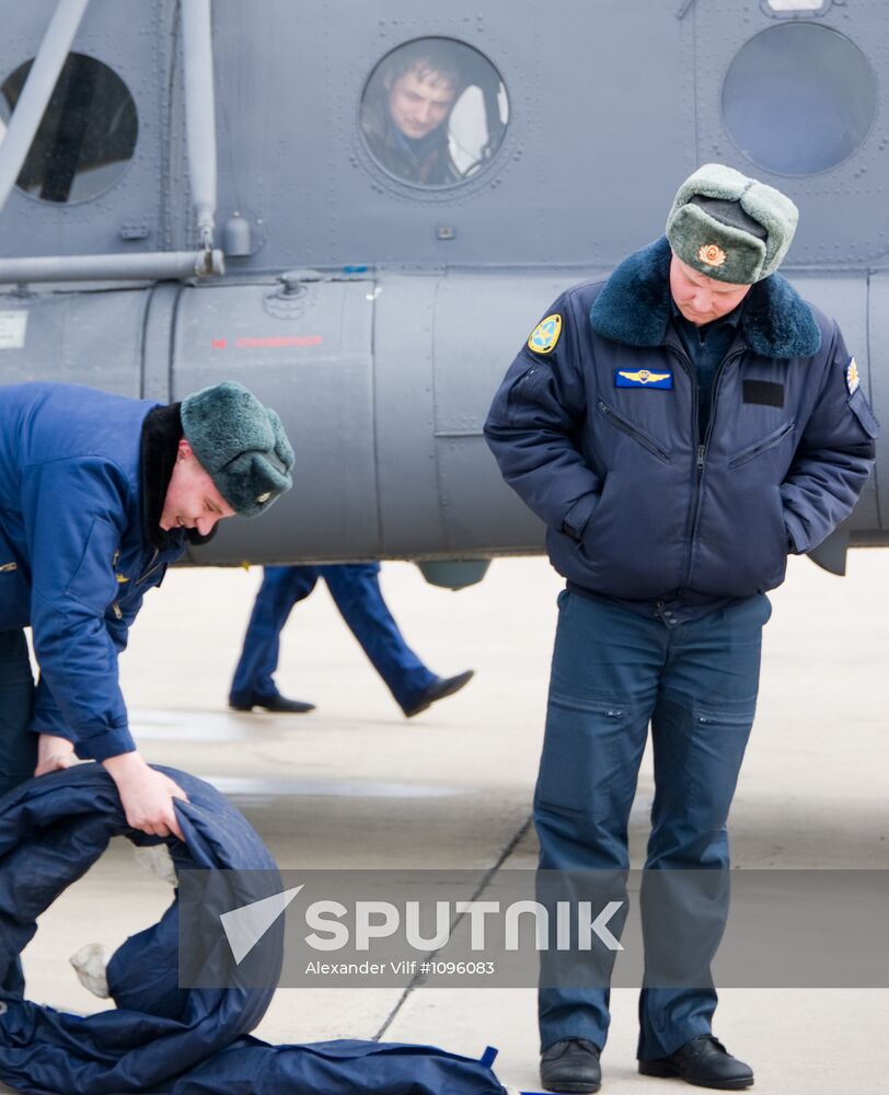 Helicopter training for Victory Day parade at Torzhok Center