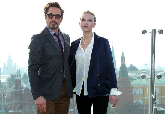 Photocall in Moscow with The Avengers film actors