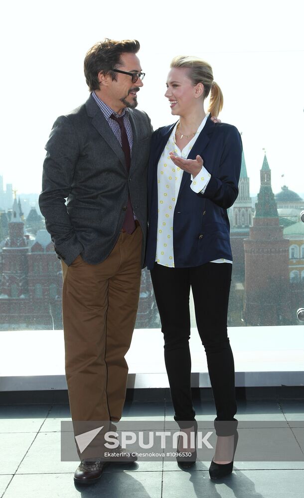 Photocall in Moscow with The Avengers film actors