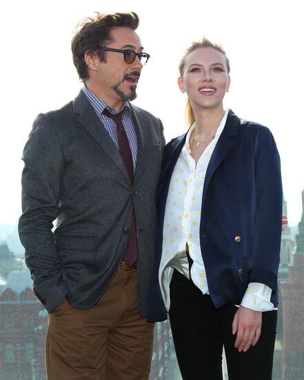 Photocall in Moscow with The Avengers film actors