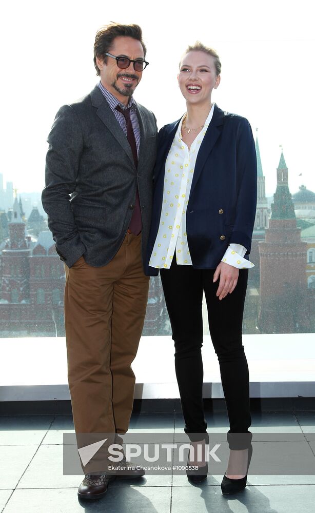 Photocall in Moscow with The Avengers film actors