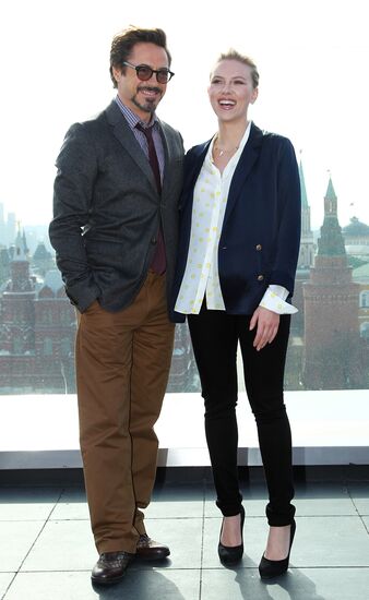Photocall in Moscow with The Avengers film actors