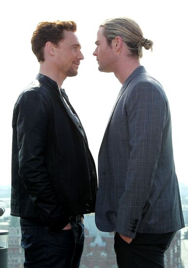 Photocall in Moscow with The Avengers film actors