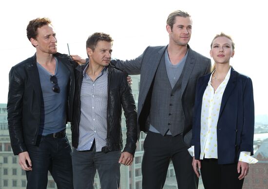 Photocall in Moscow with The Avengers film actors