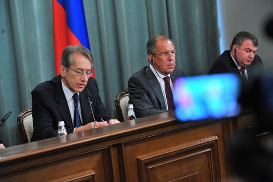 Meeting of Russian and Italian foreign and defense ministers