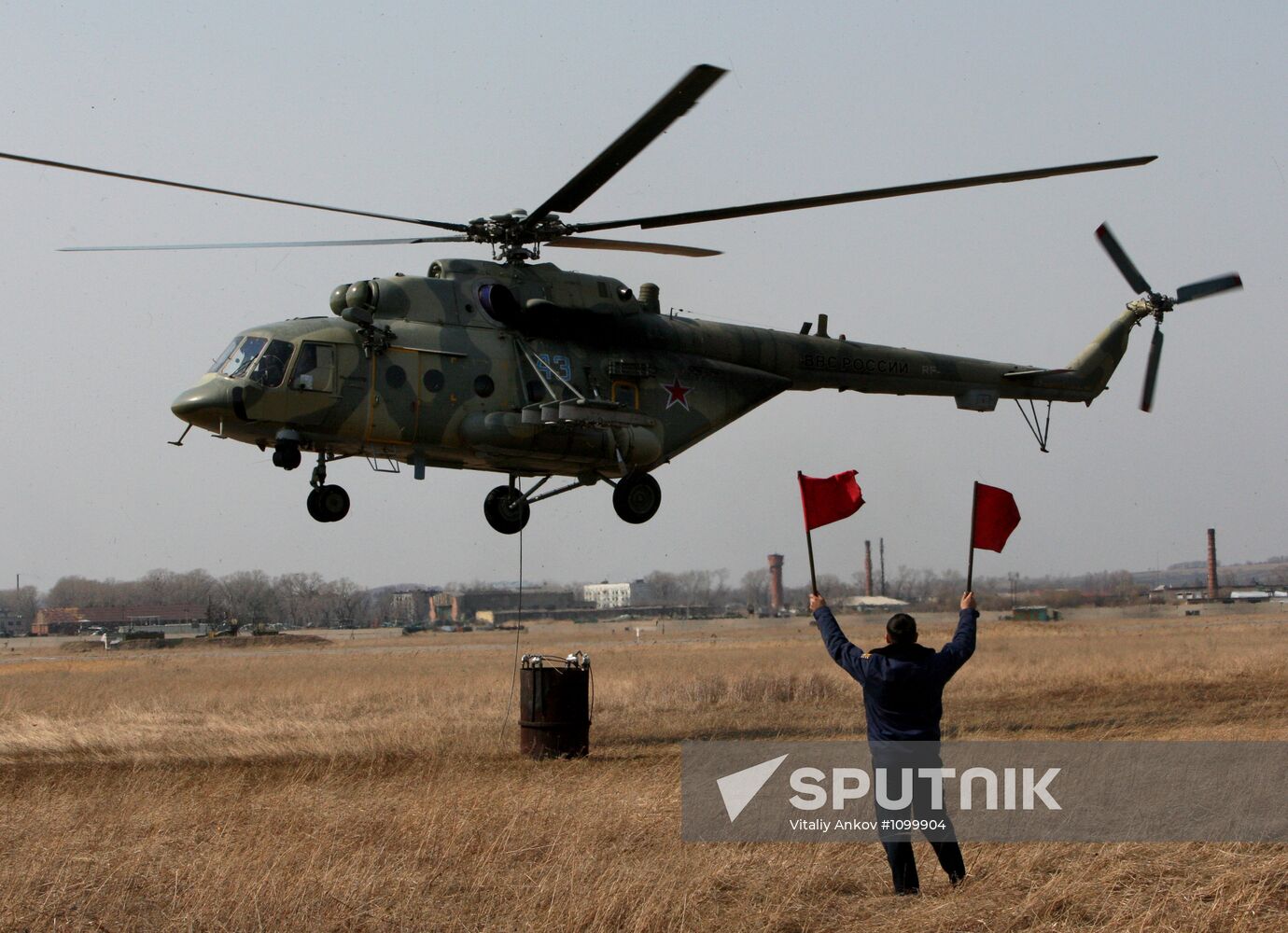 Training flights of helicopters at "Chernigov" air base