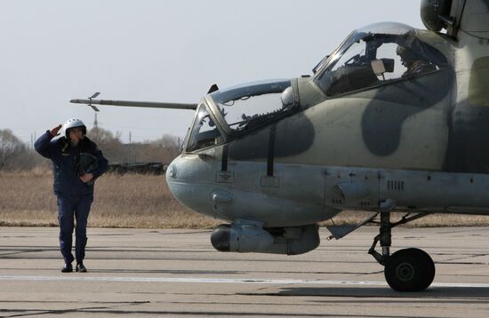 Training flights of helicopters at "Chernigov" air base