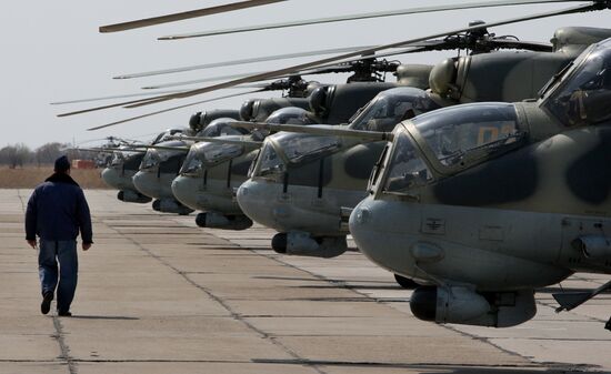 Training flights of helicopters at "Chernigov" air base