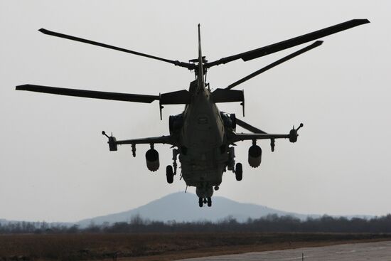 Training flights of helicopters at "Chernigov" air base