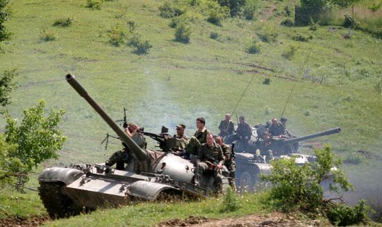 Armed forces volunteers exercise