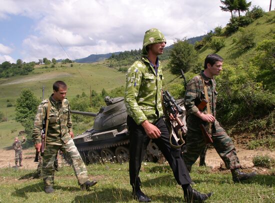 Armed forces volunteers exercise