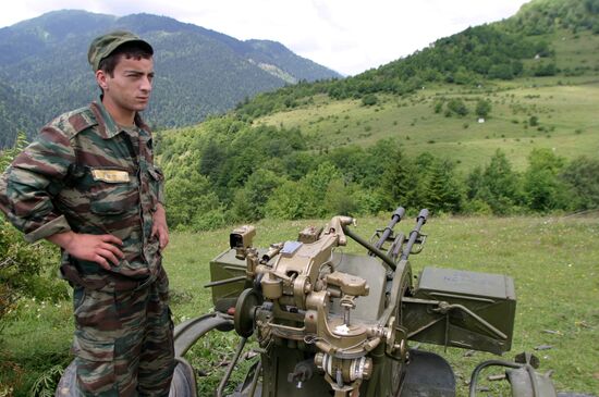 Armed forces volunteers exercise