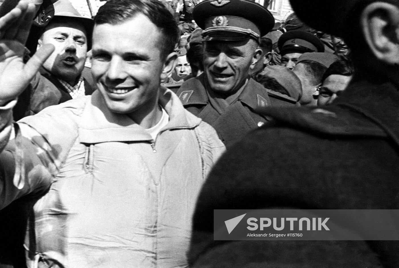 Gagarin after landing