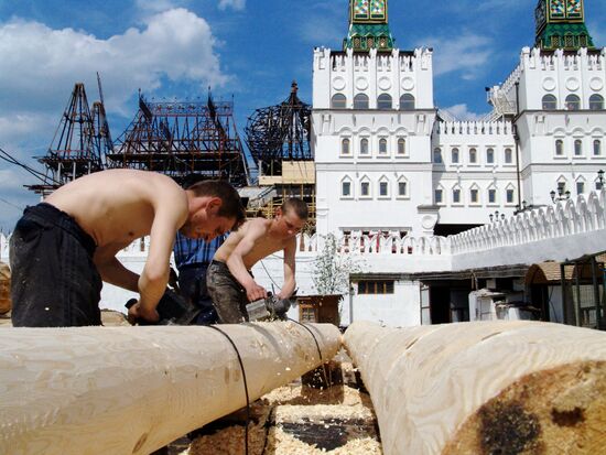 RUSSIAN HOUSEHOLD YARD IZMAILOVO CONSTRUCTION GUEST WORKERS