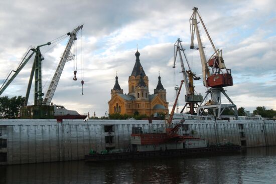 ALEXANDER NEVSKI CATHEDRAL PORT OKA RIVER