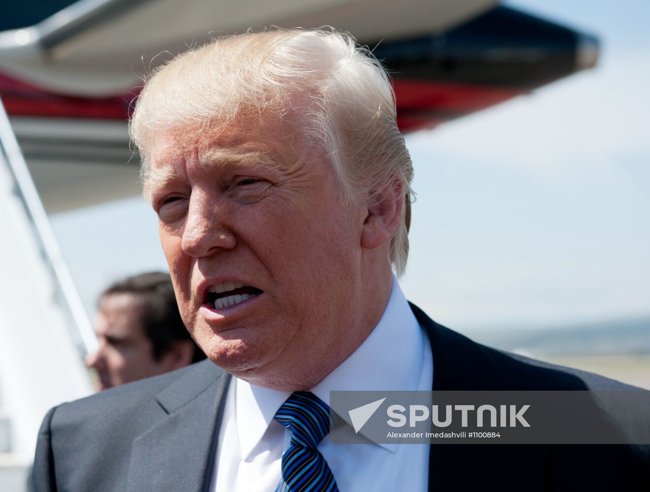 American business magnate Donald Trump arrives in Tbilisi